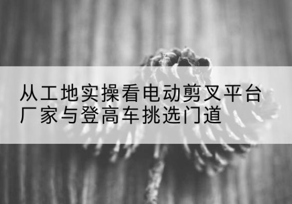 金林电动剪叉升降平台厂家-从工地实操看电动剪叉平台厂家与登高车挑选门道